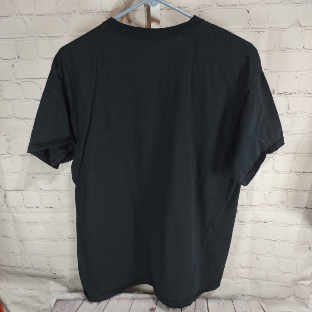 Ladies Biker Black Tee Shirt with Pink Motorcycle Rose Word Angel Size Large - Picture 3 of 4
